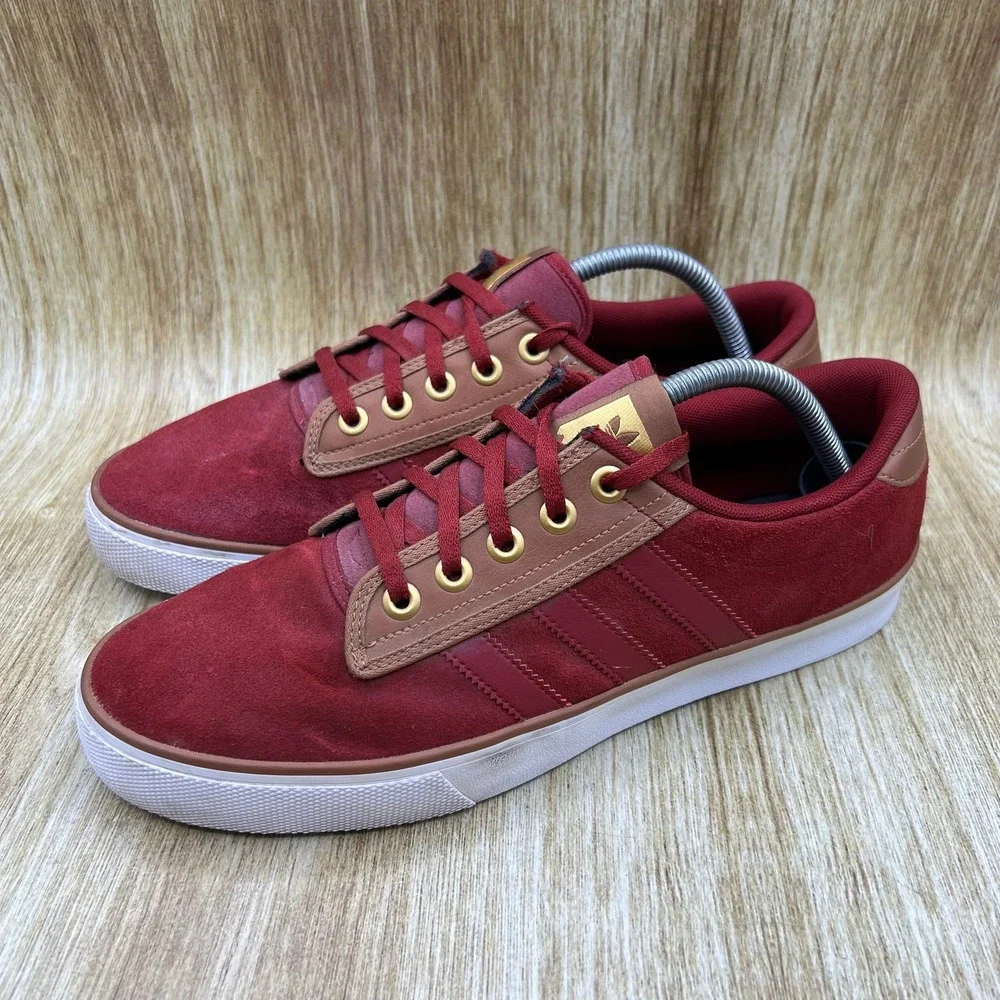 Adidas Kiel Sneakers Men's Size 10 Burgundy Brown Suede Low Skate Shoes D69240